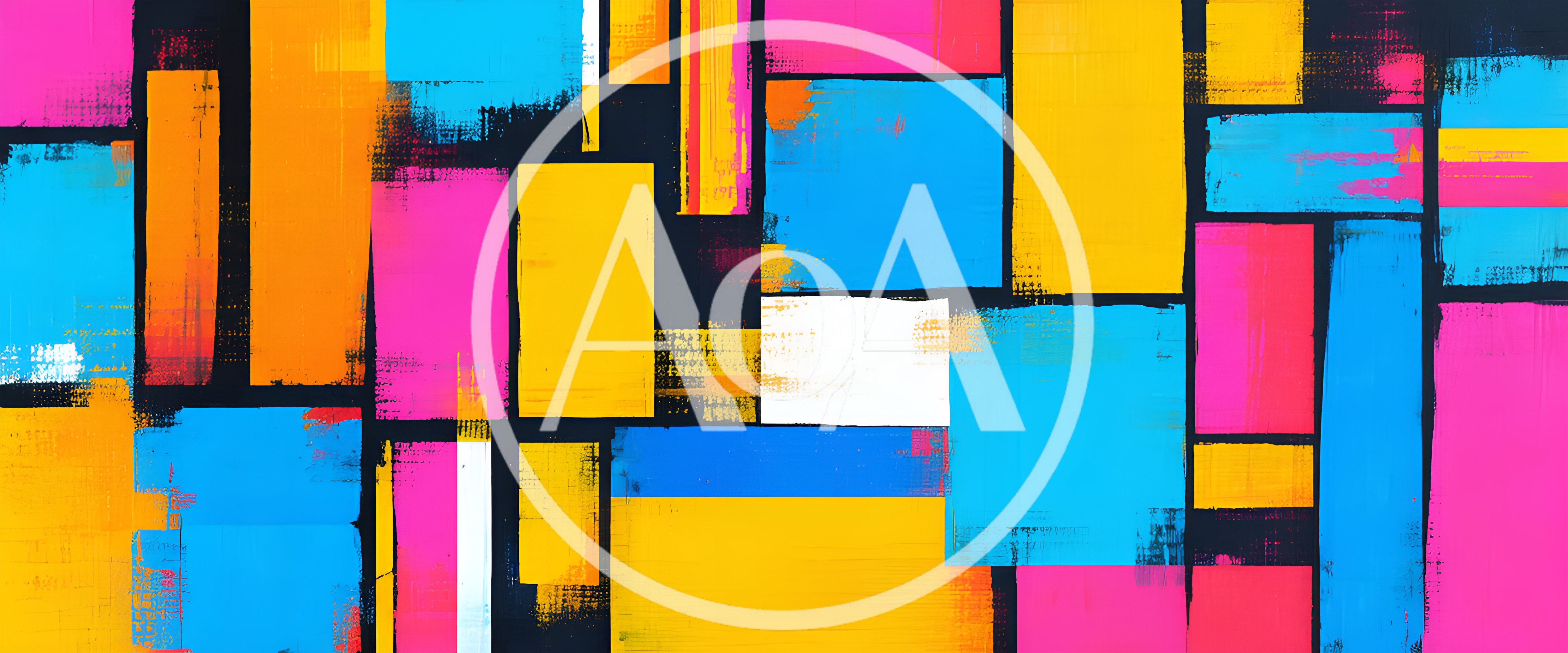 Abstract Geometric Painting With Vibrant Color Blocks