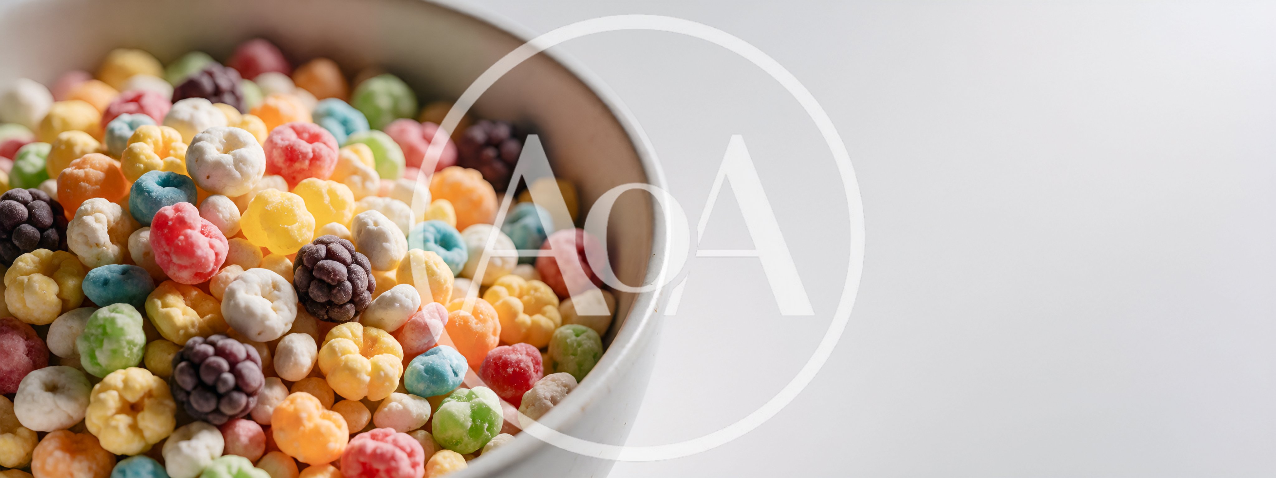 Bowl Of Colorful Fruit Flavored Cereal