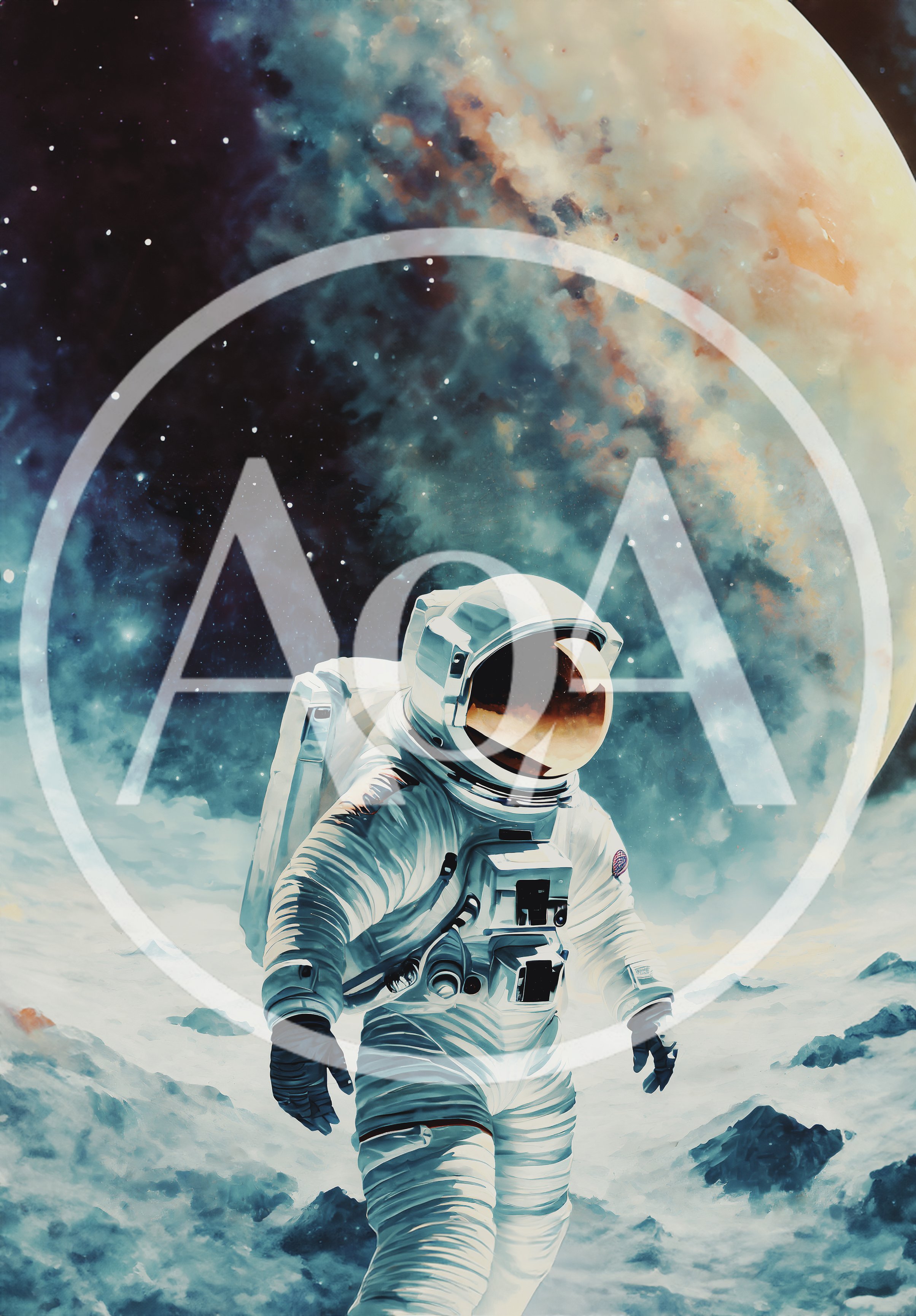 Astronaut Walking On A Distant Alien Planet Surface