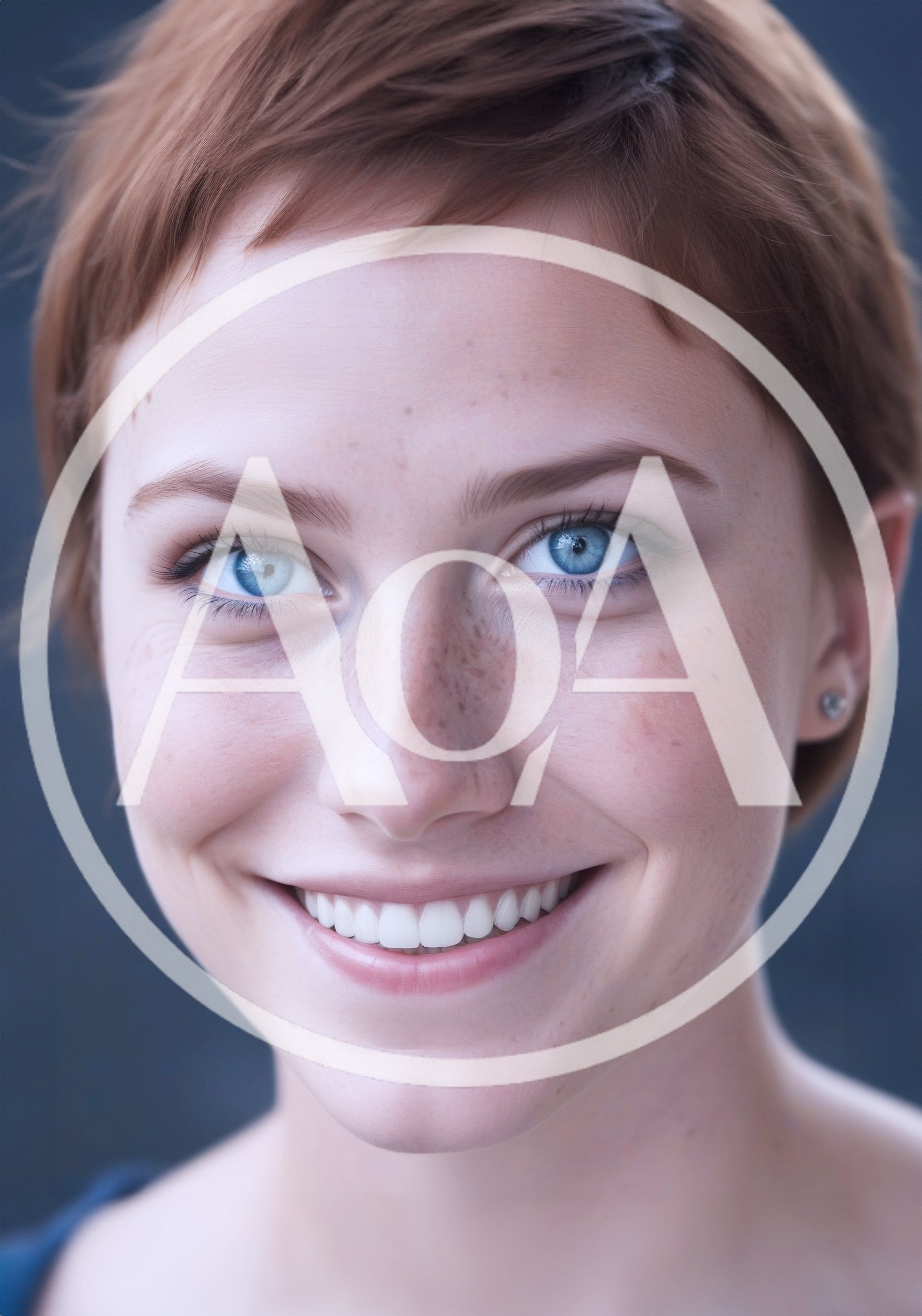 Portrait Of A Smiling Young Woman With Short Hair