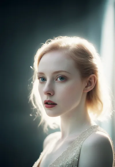 Portrait Of A Young Woman With Backlit Blonde Hair