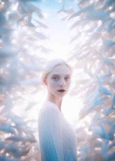 Ethereal Portrait Of A Young Woman In White