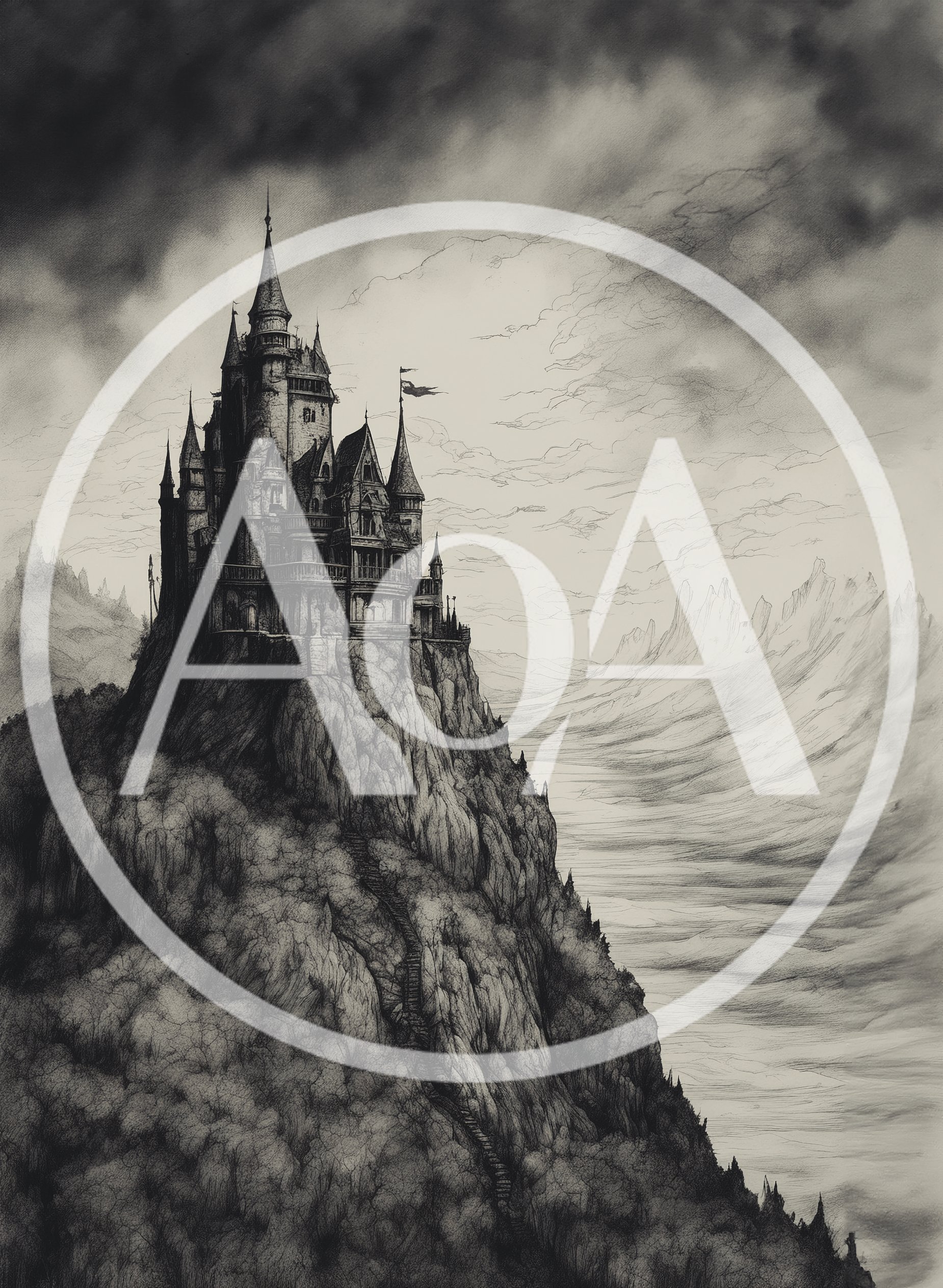 Gothic Castle Perched Atop A Jagged Mountain Peak