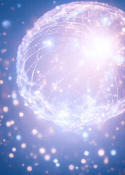 Abstract Glowing Spherical Energy Field With Particles