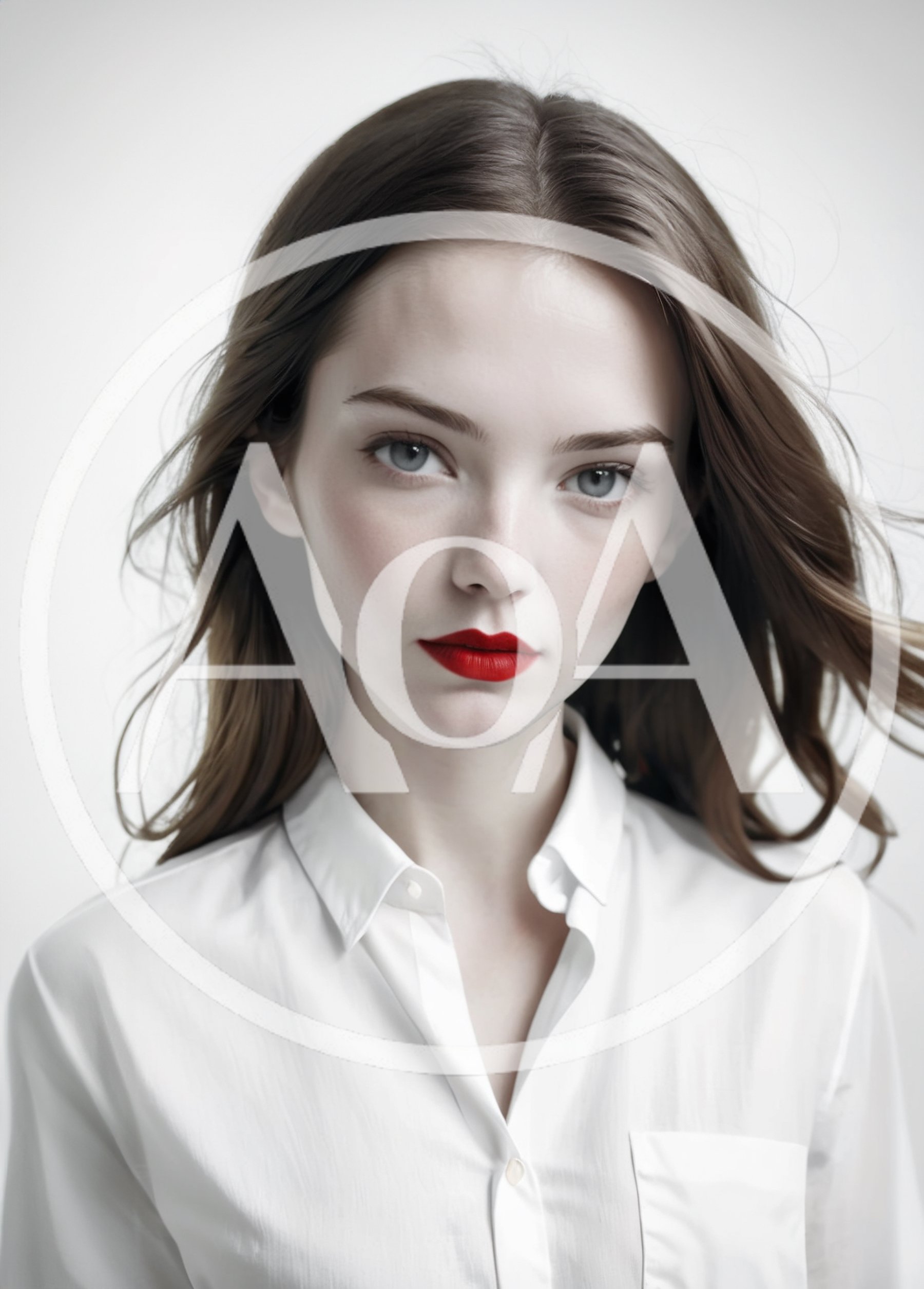 Portrait Of A Young Woman With Red Lipstick