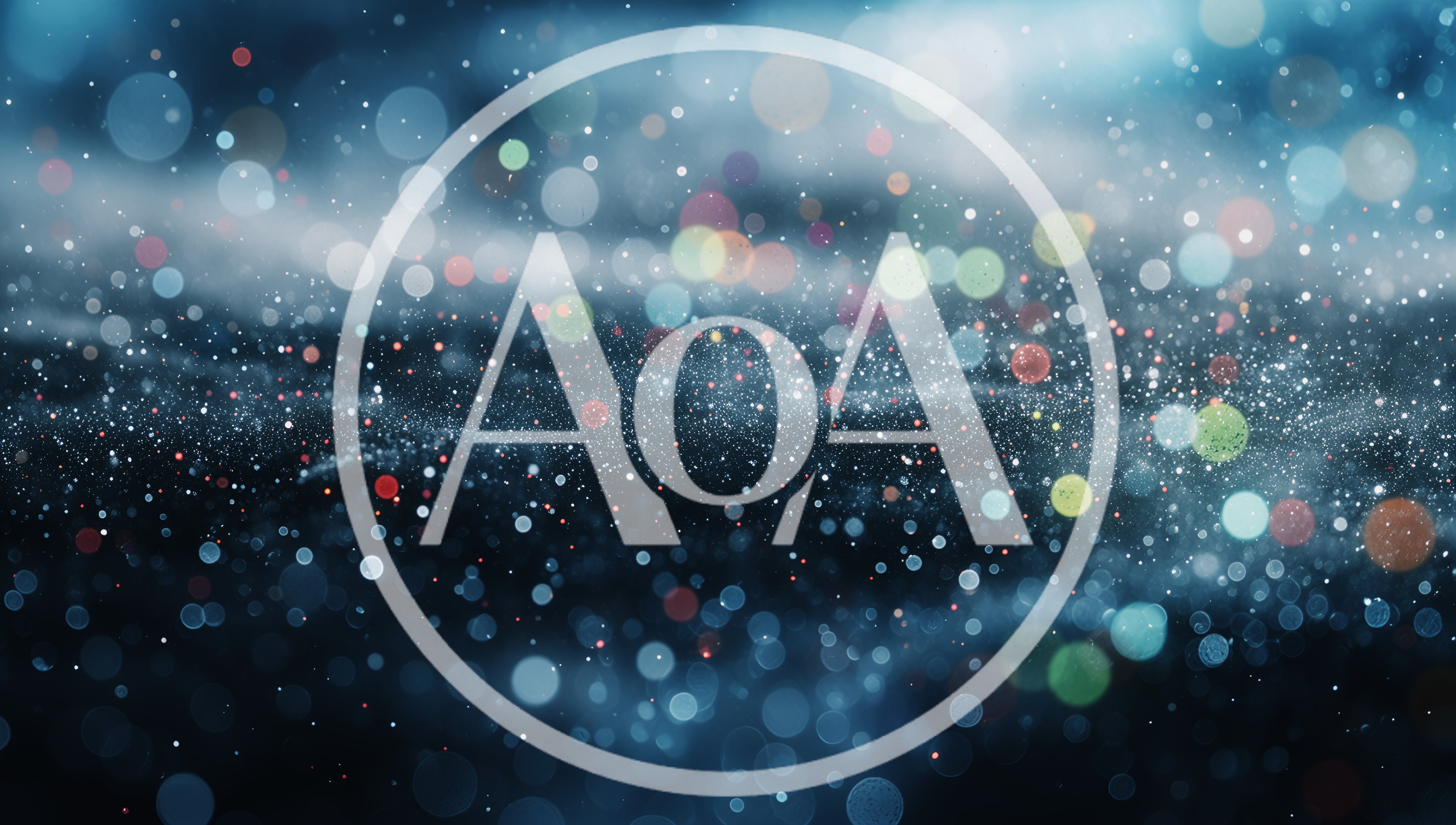 Abstract Blue Background With Glowing Bokeh Particles