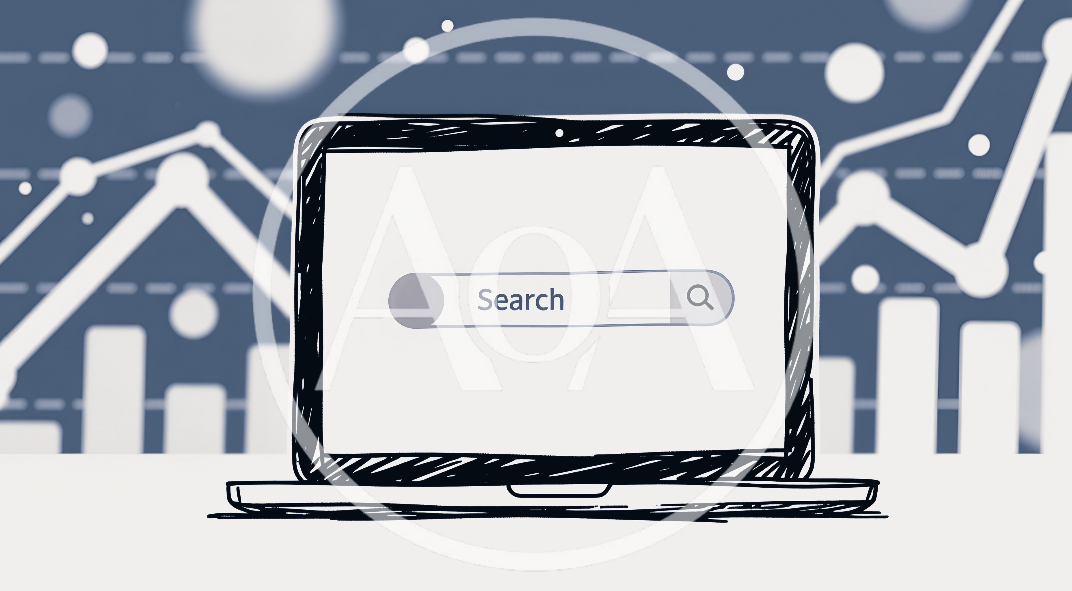 Hand Drawn Laptop With Search Bar Illustration