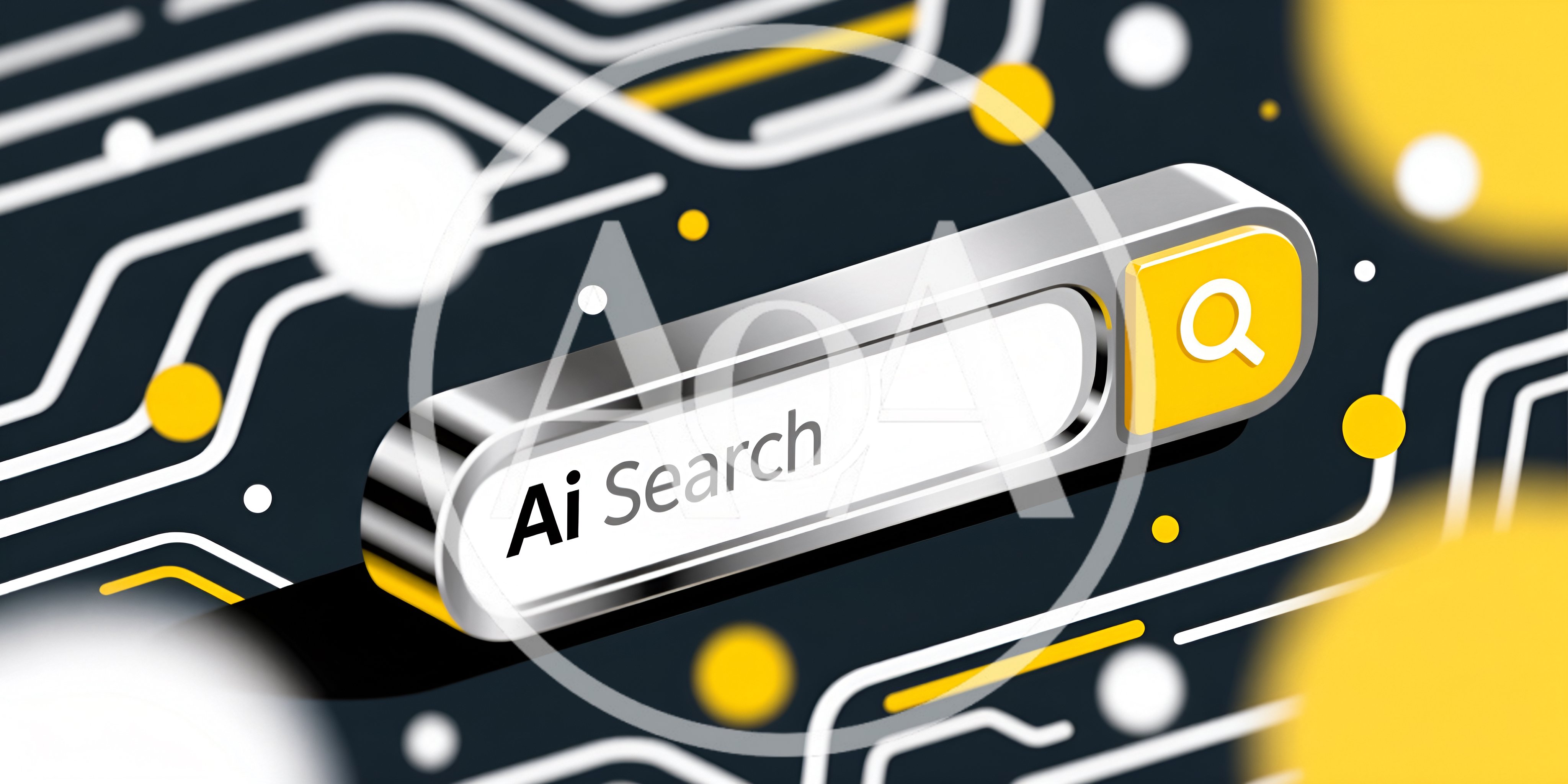 3D Isometric Search Bar With Ai Search Text