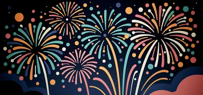 Colorful Abstract Fireworks Display Illustration
