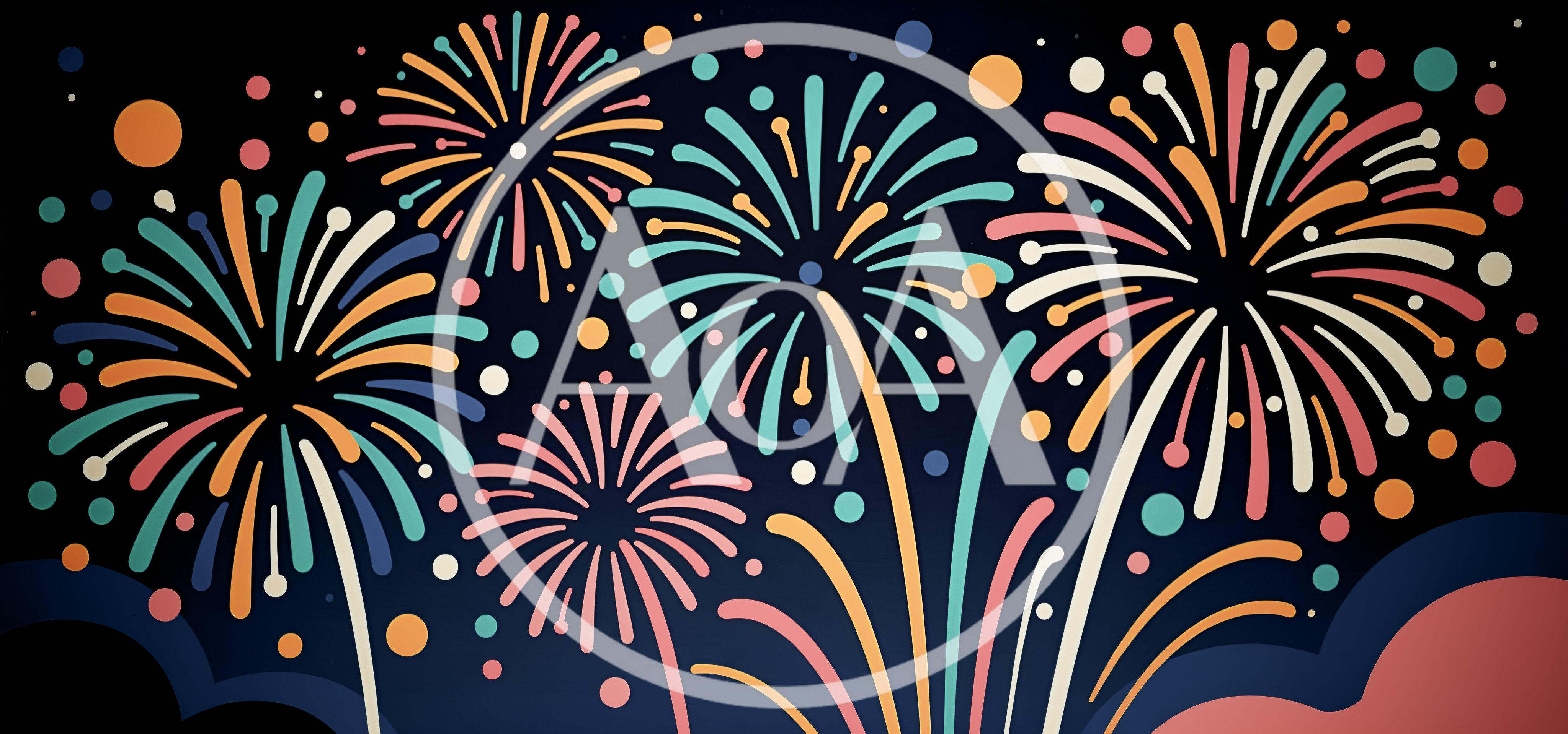 Colorful Abstract Fireworks Display Illustration