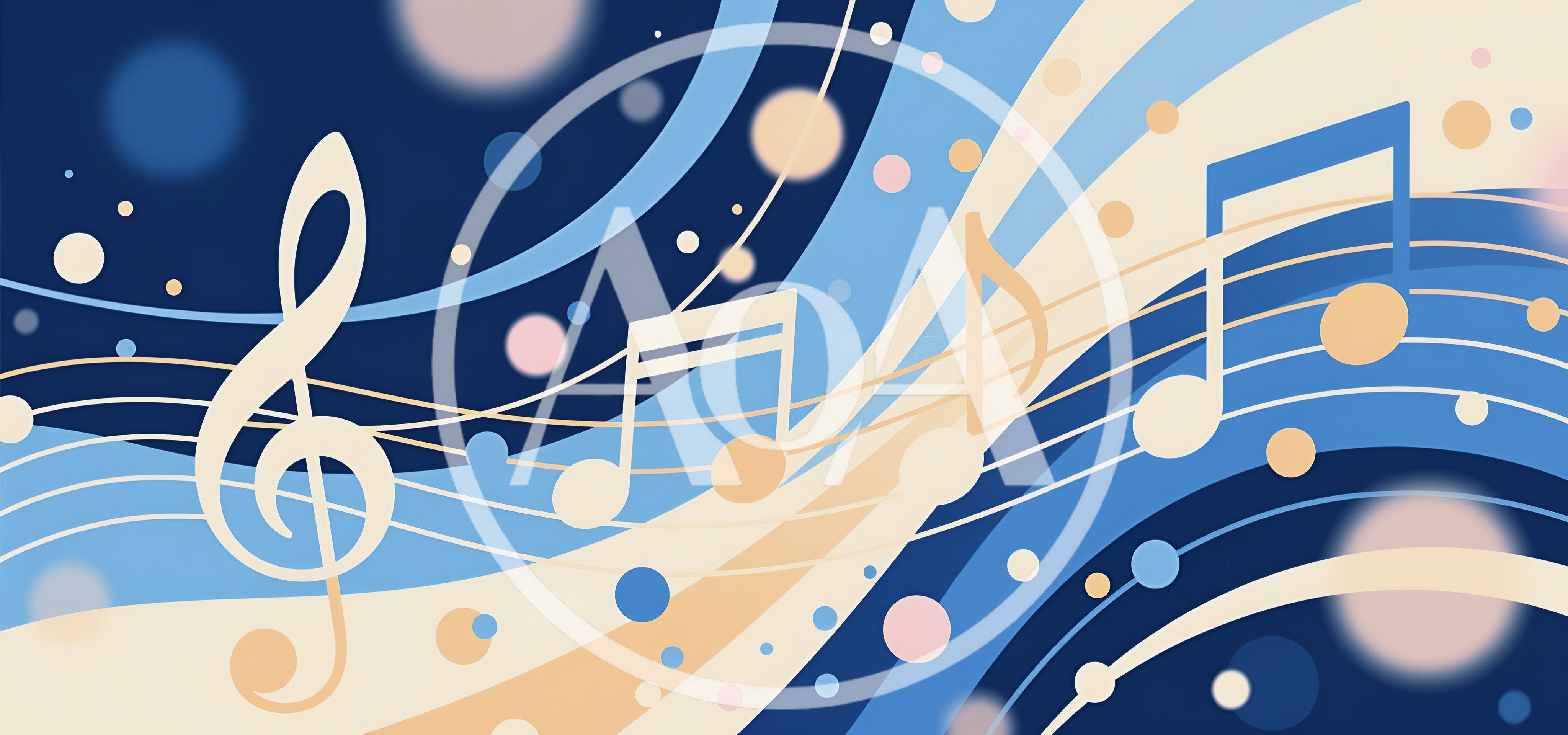 Abstract Musical Background With Treble Clef And Notes