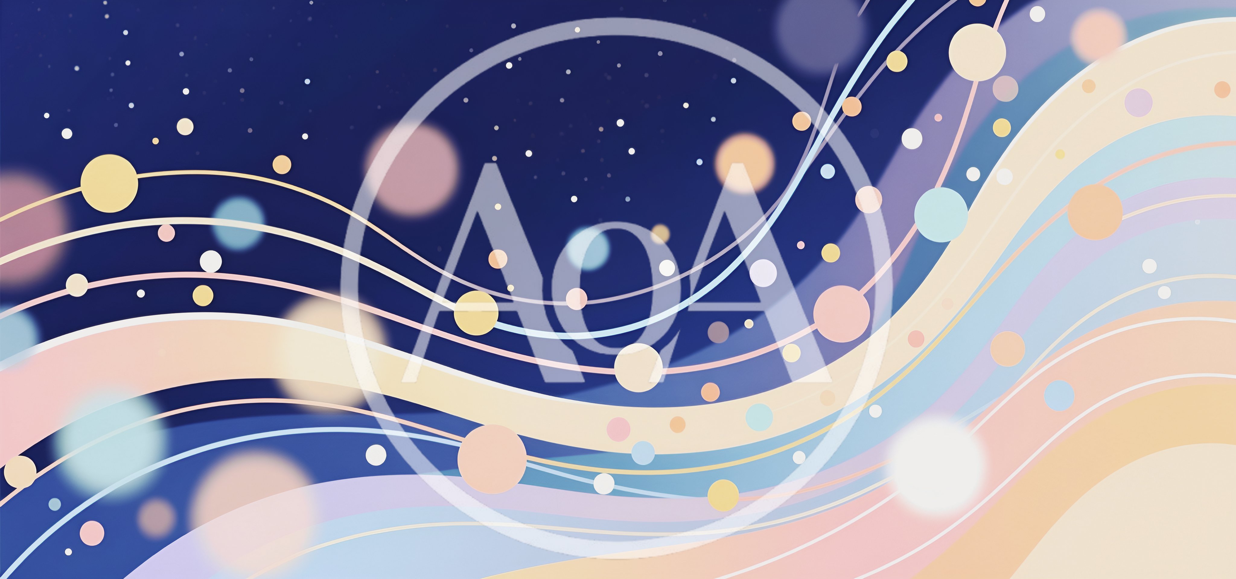 Abstract Wavy Background With Floating Pastel Spheres