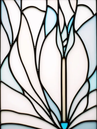 Abstract Stained Glass Floral Pattern Design