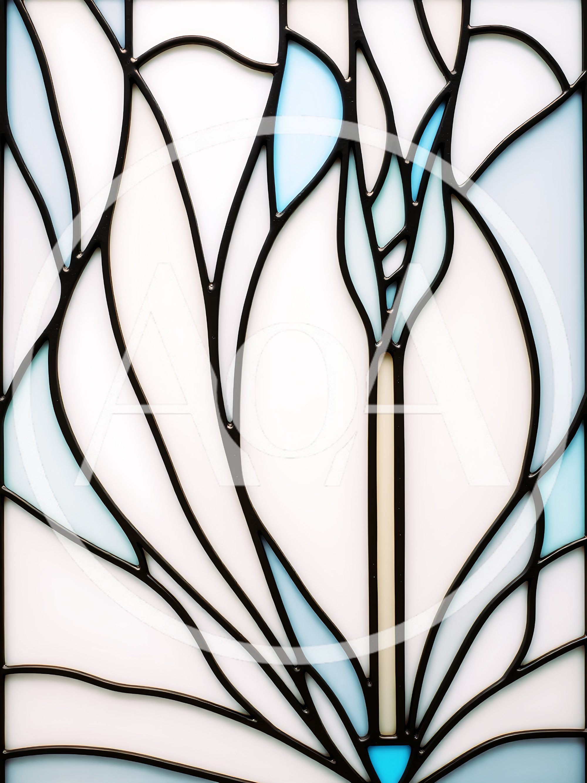 Abstract Stained Glass Floral Pattern Design