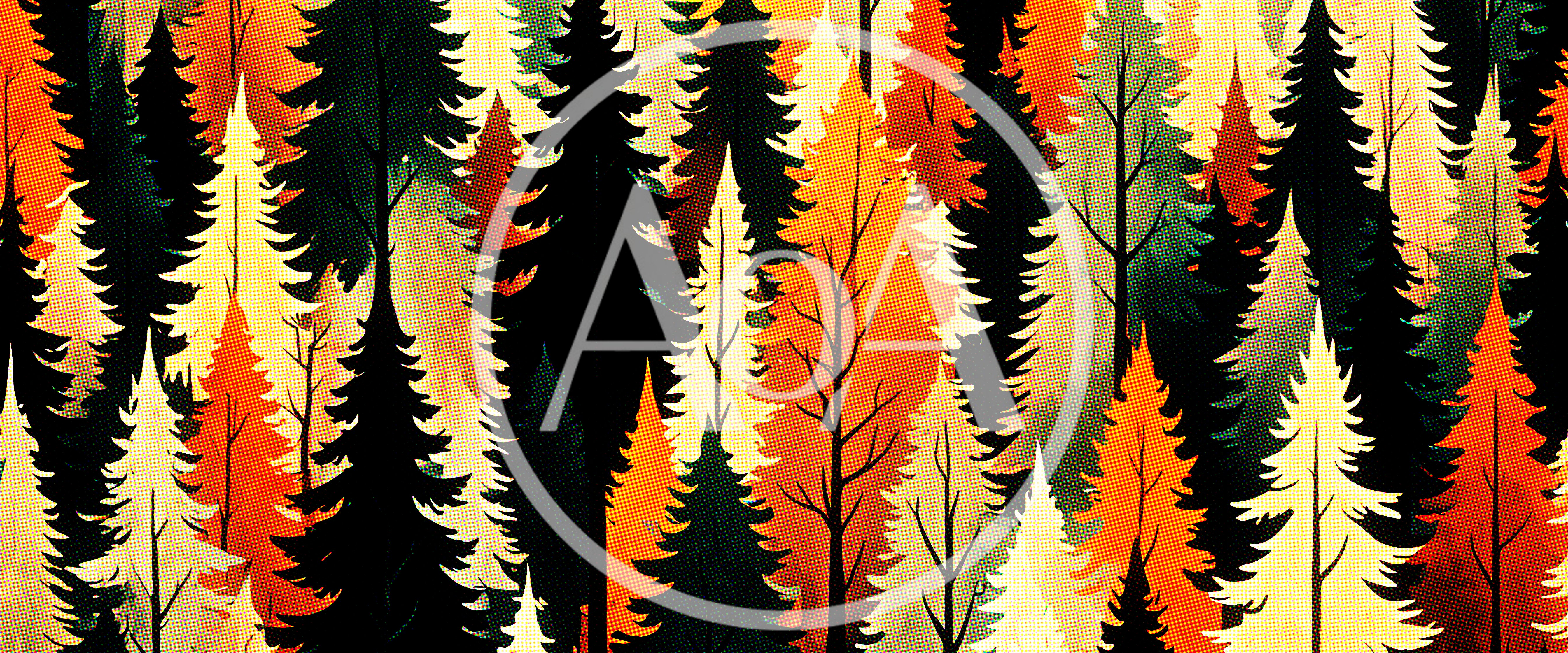 Stylized Autumn Forest With Vibrant Fall Foliage