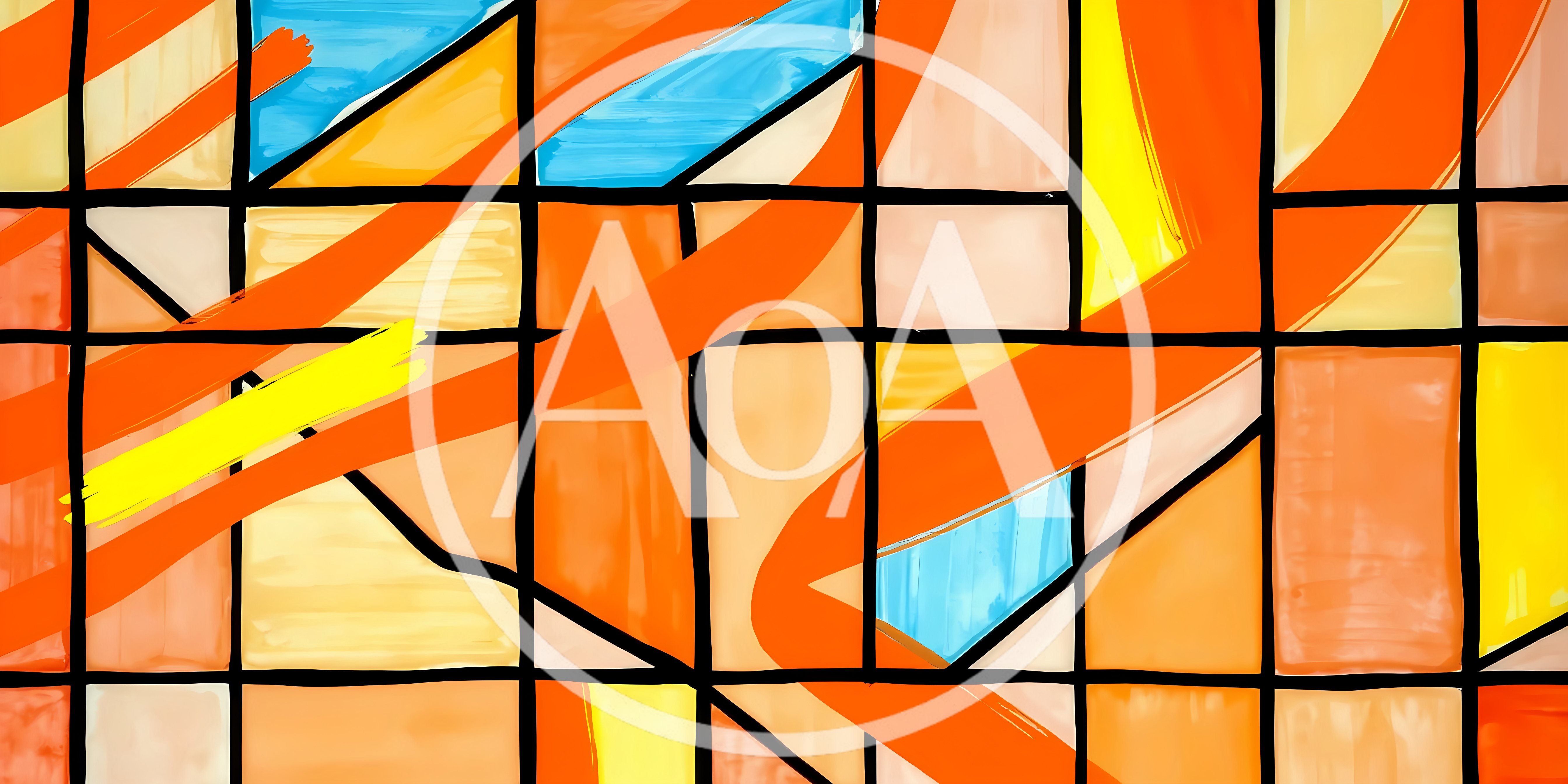 Abstract Stained Glass Style Geometric Painting