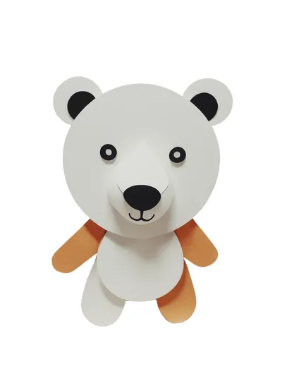 Handmade Paper Craft Polar Bear Figurine