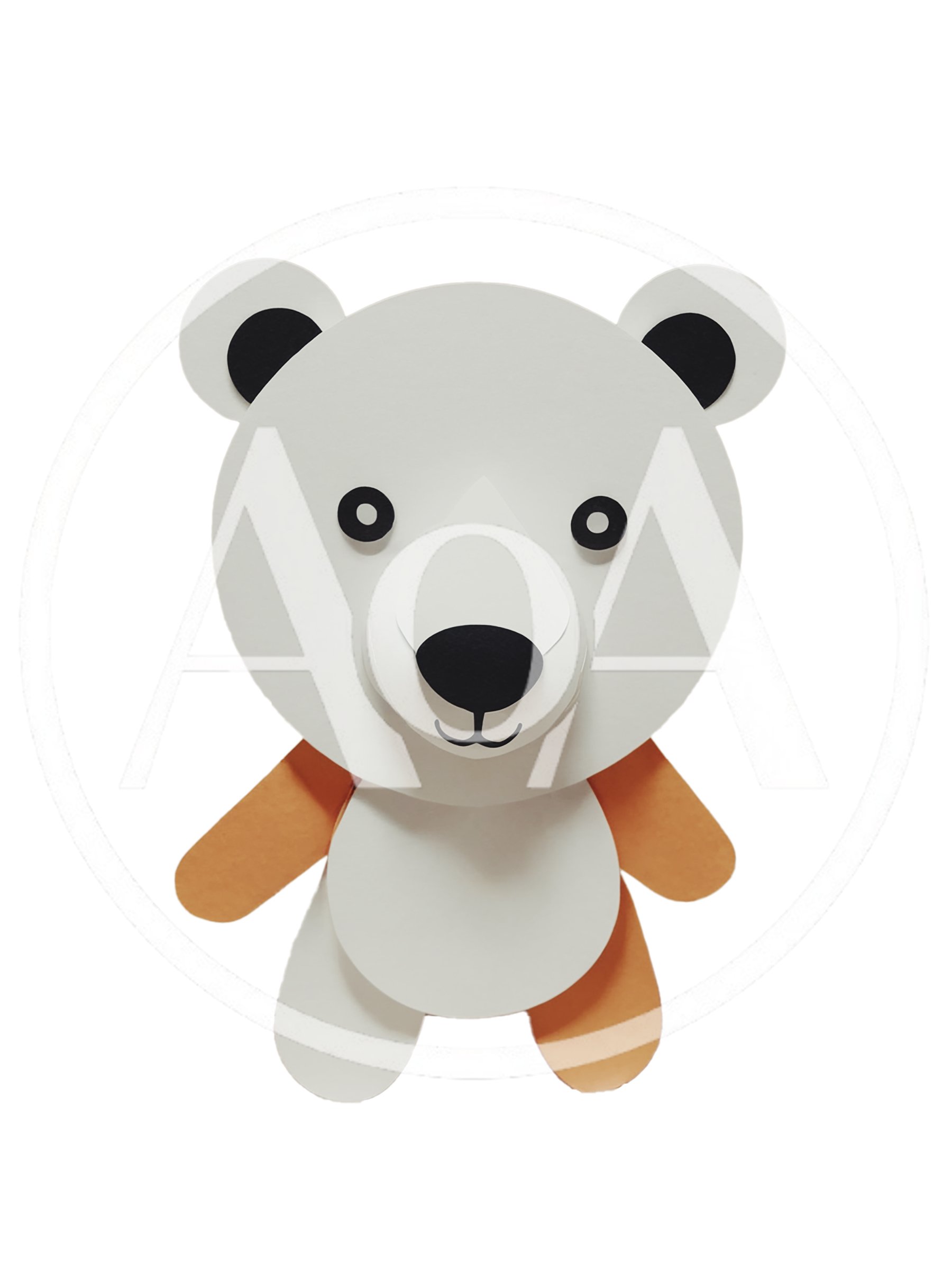 Handmade Paper Craft Polar Bear Figurine