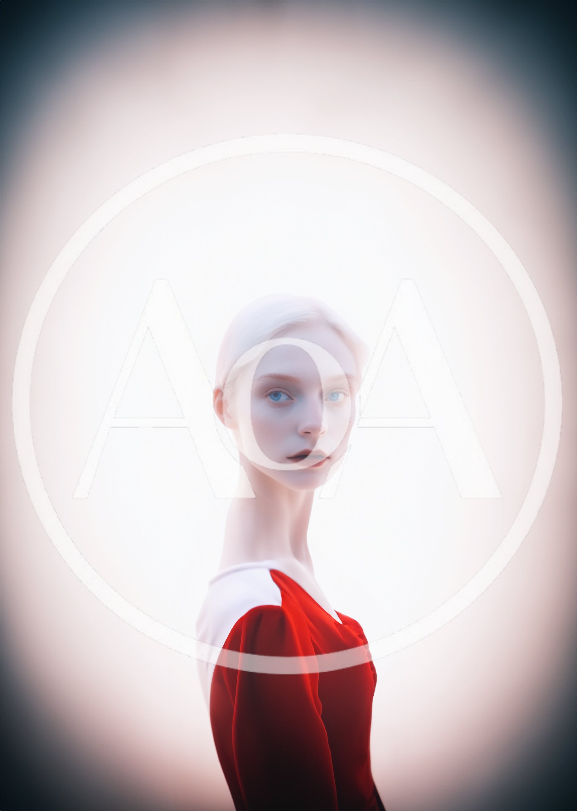 Portrait Of A Pale Woman In A Red Dress