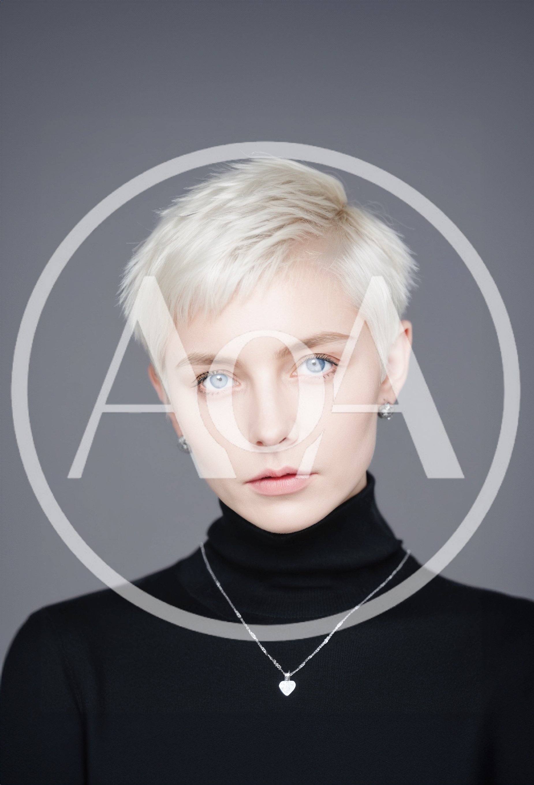 Portrait Of A Young Woman With Short Blonde Hair