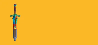 Colorful Toy Sword On Solid Yellow Background