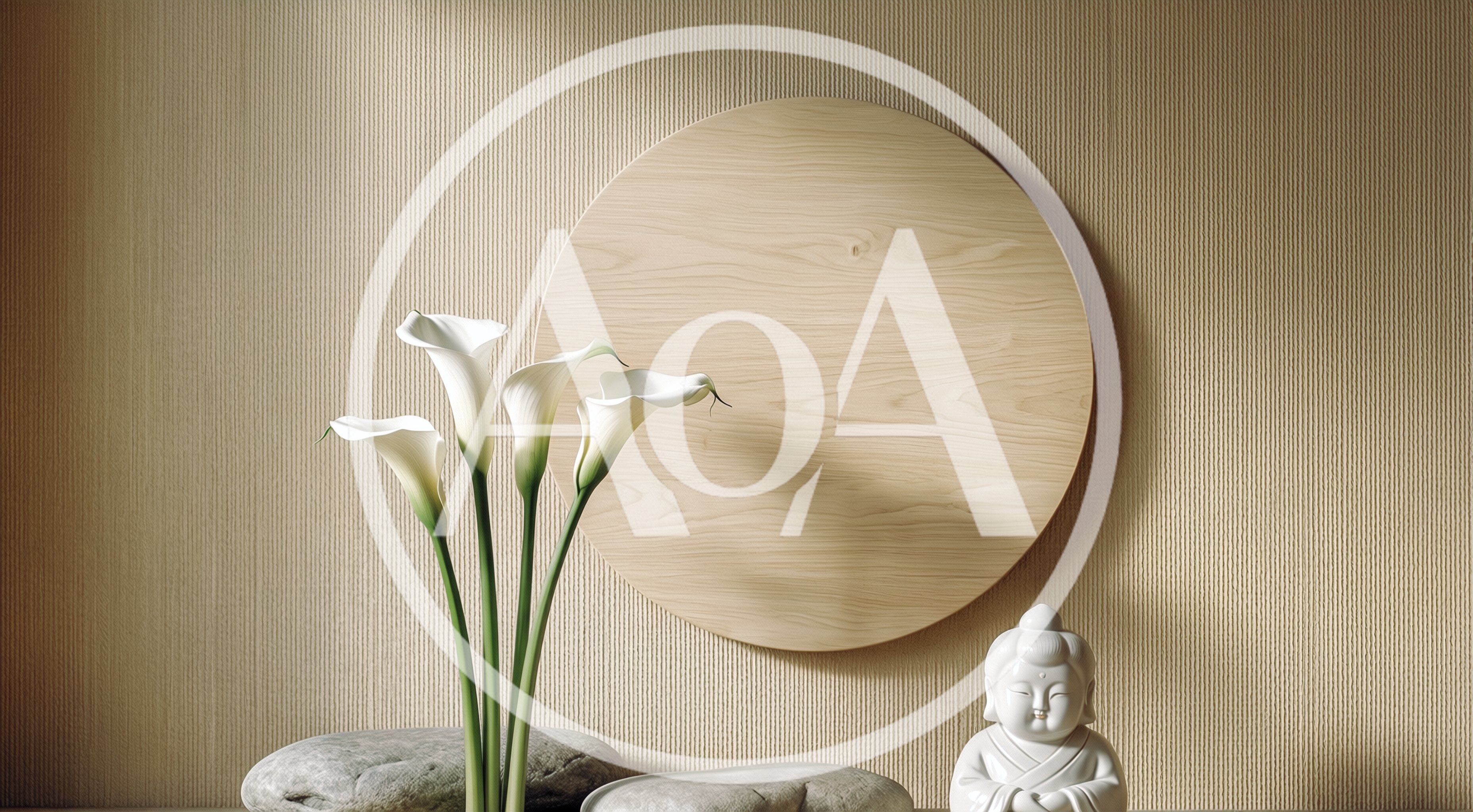 Zen Still Life With Calla Lilies And Buddha Statue