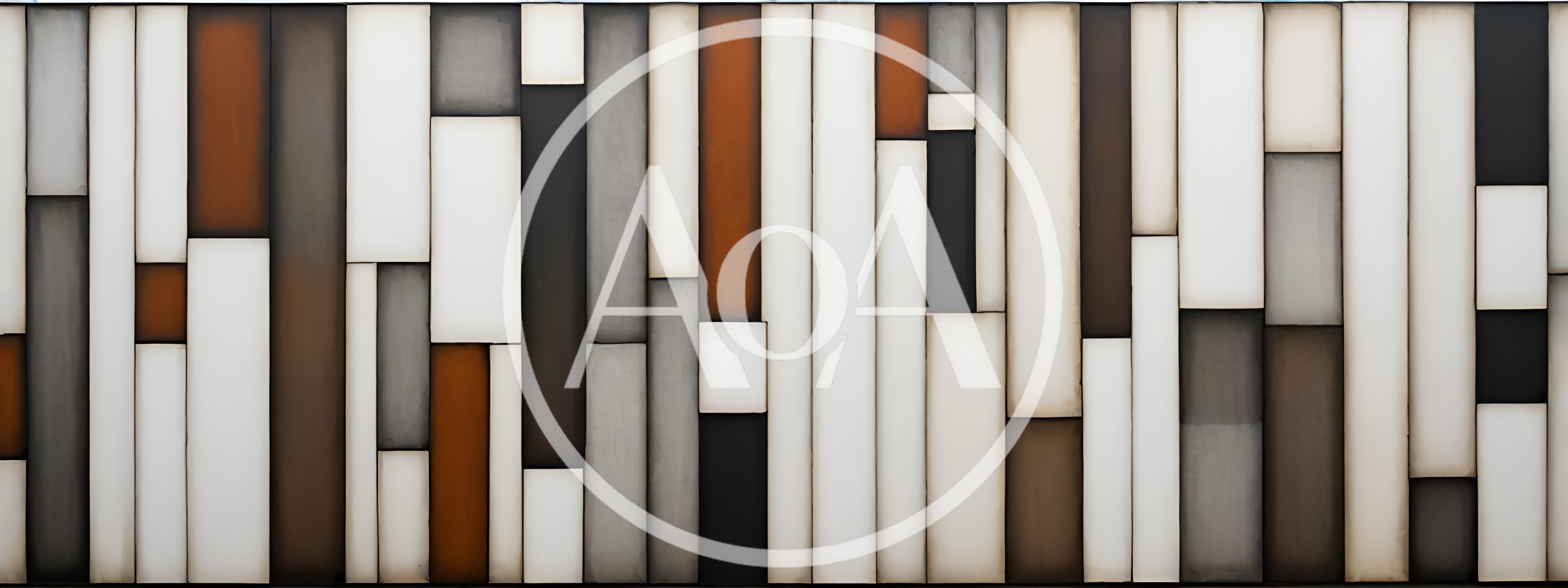 Abstract Geometric Wall Panel With Vertical Rectangular Tiles
