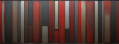 Abstract Metal Wall Panel With Vertical Colored Stripes
