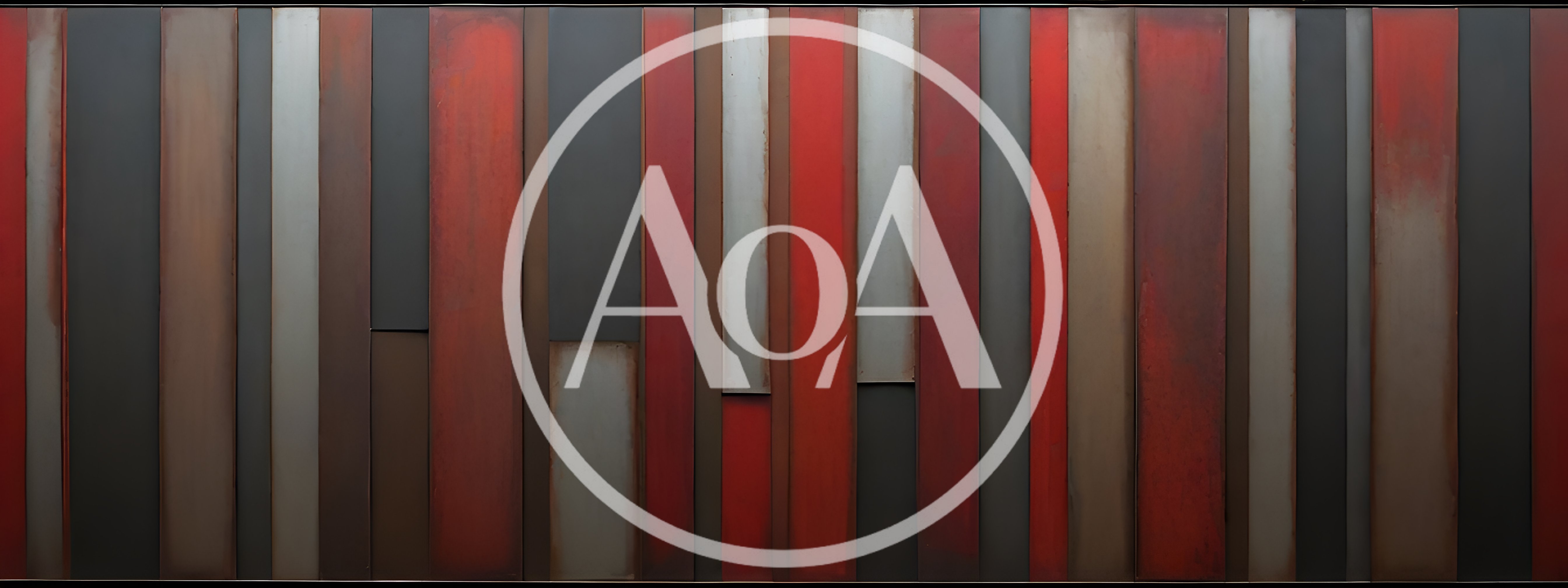 Abstract Metal Wall Panel With Vertical Colored Stripes