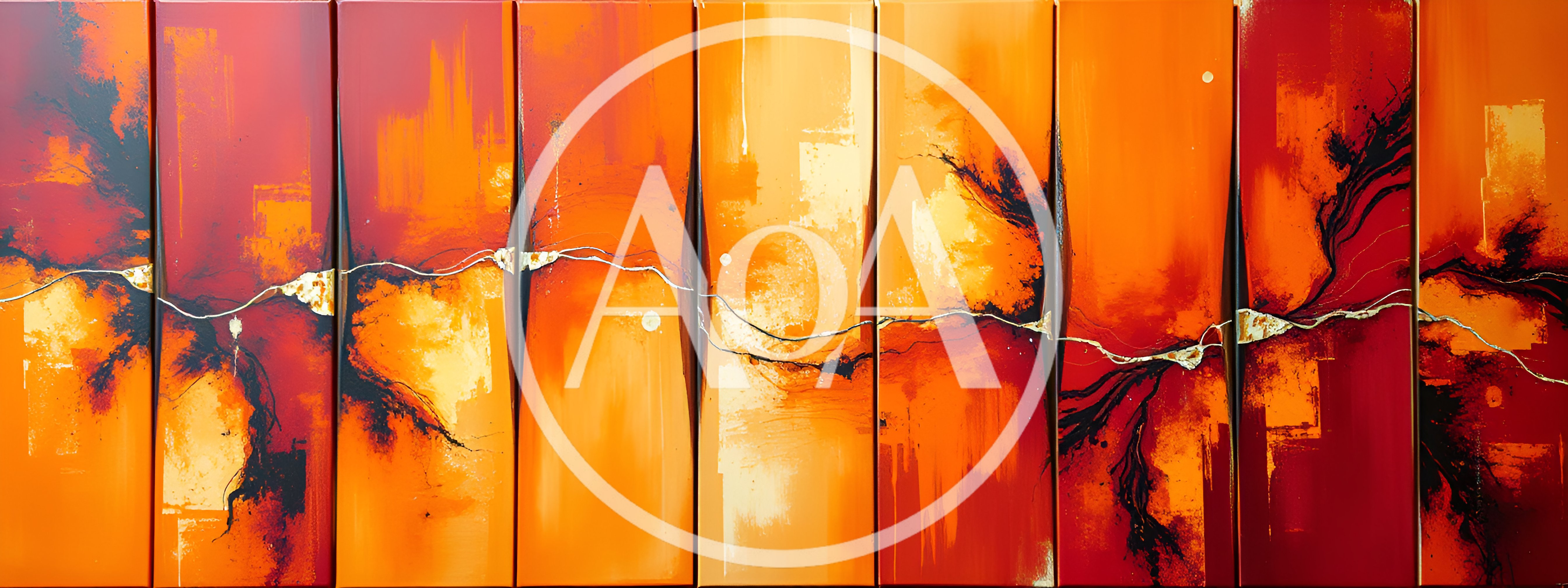 Abstract Red And Orange Multi Panel Wall Art