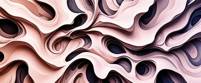 Abstract Fluid Layers With Organic Shapes And Depth