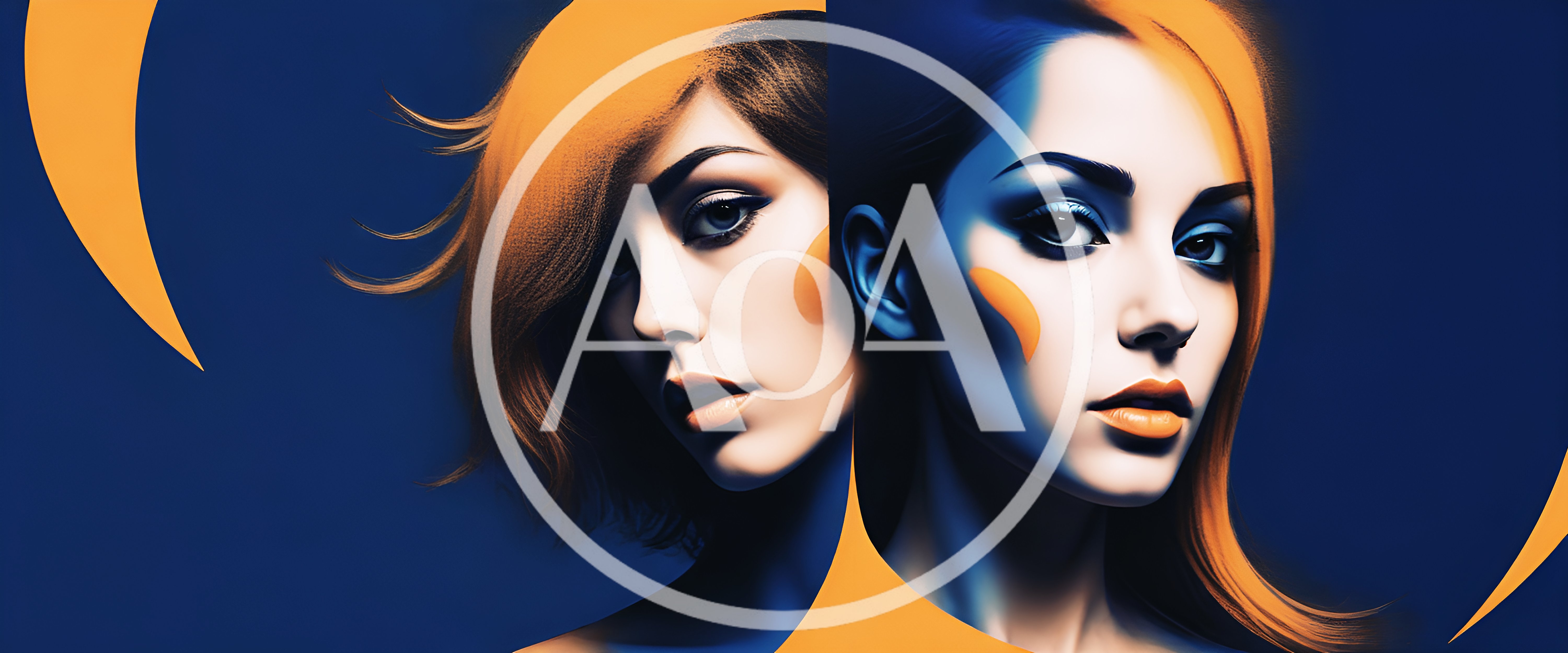 Dual Portrait Of Two Women With Stylized Lighting