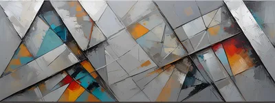 Abstract Geometric Painting With Sharp Angular Shapes