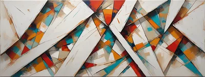Abstract Geometric Painting With Vibrant Color Blocks