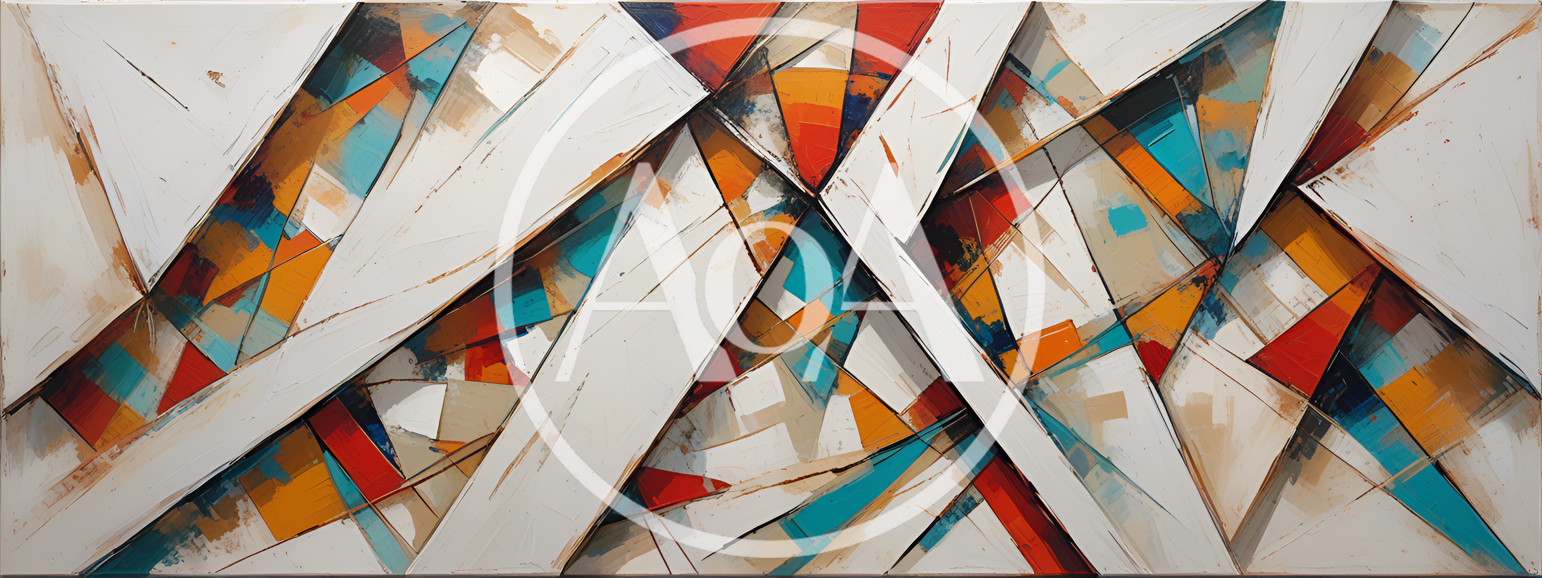 Abstract Geometric Painting With Vibrant Color Blocks