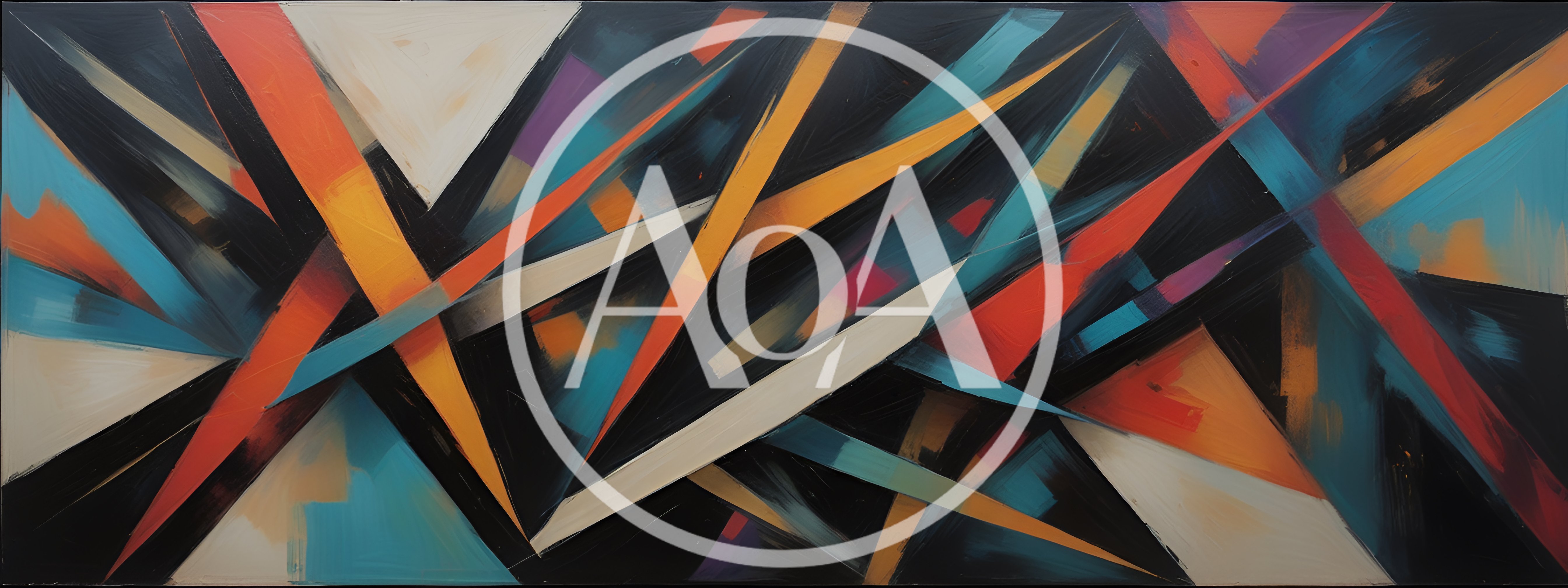 Abstract Geometric Oil Painting With Sharp Angular Shapes