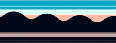 Minimalist Abstract Landscape With Rolling Hills And Stripes