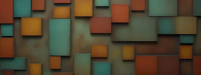 Abstract Geometric Wall With Overlapping Rectangular Panels