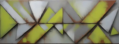 Abstract Geometric Wall Art With Triangular Metal Panels