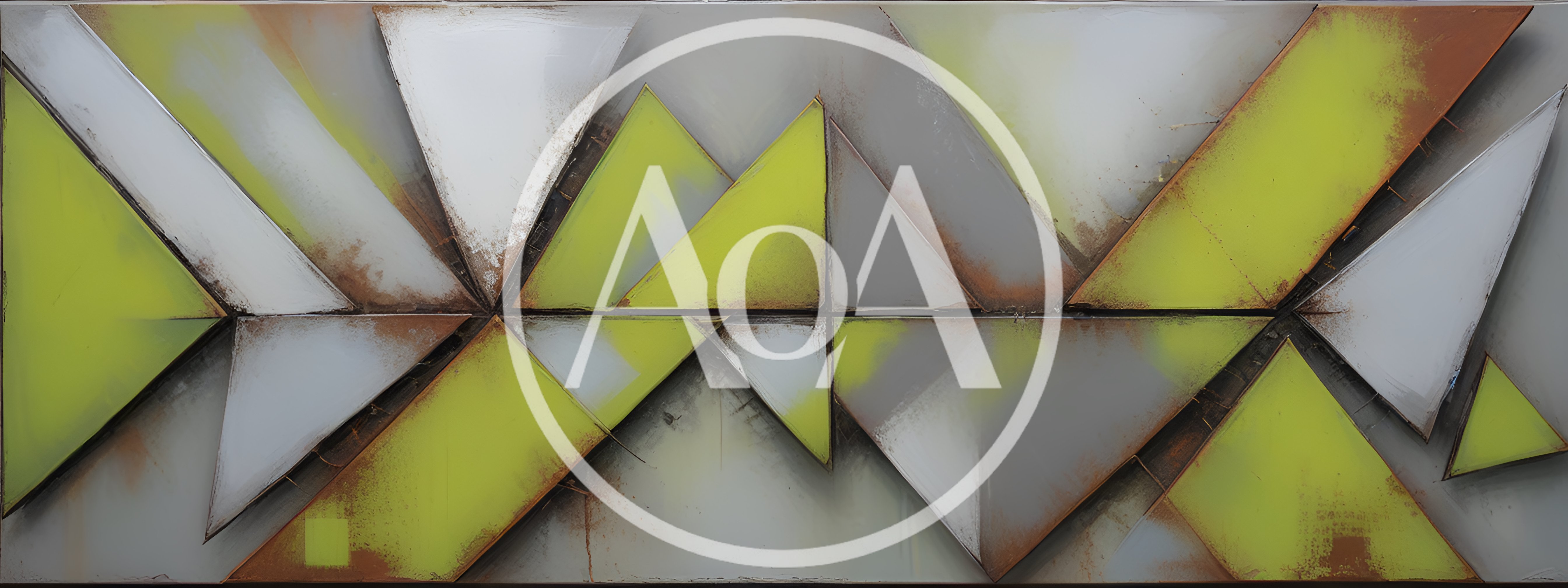 Abstract Geometric Wall Art With Triangular Metal Panels