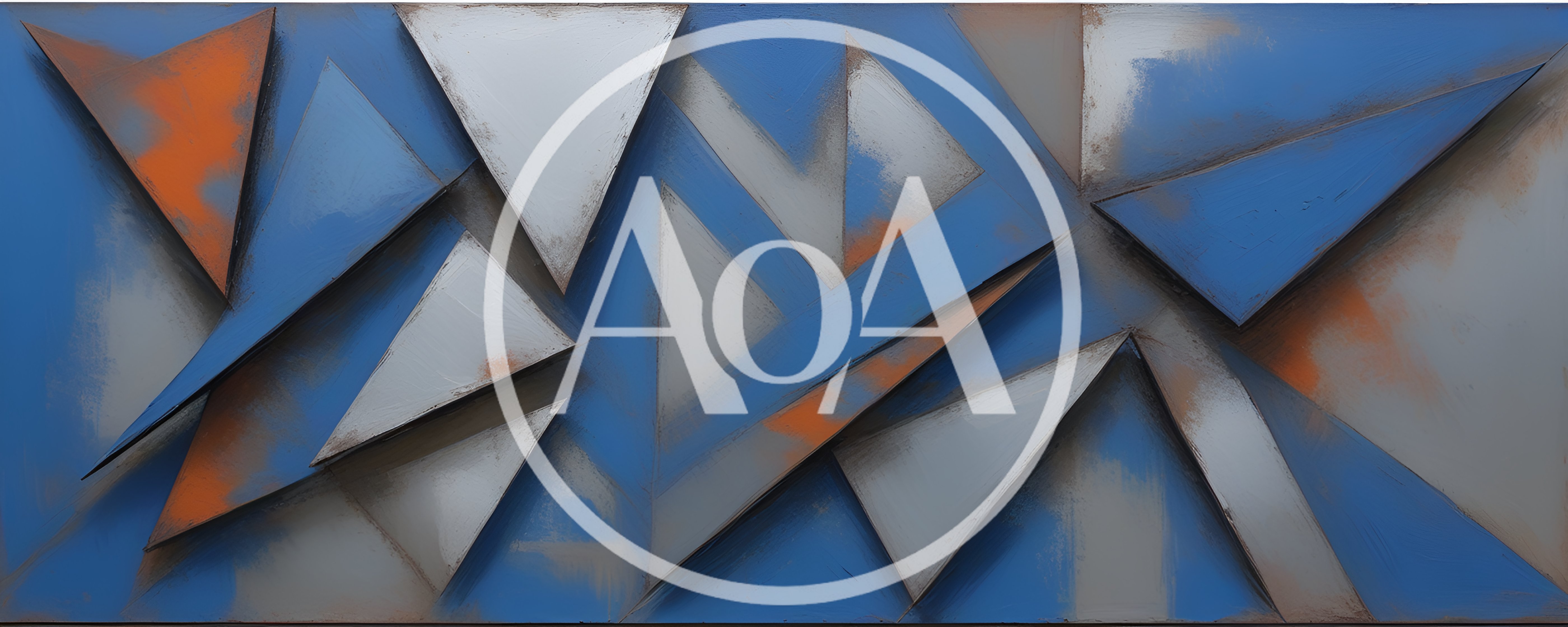 Abstract Geometric Wall Art With Blue And Orange Tones