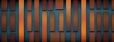 Abstract Architectural Wall With Vertical Copper Panels