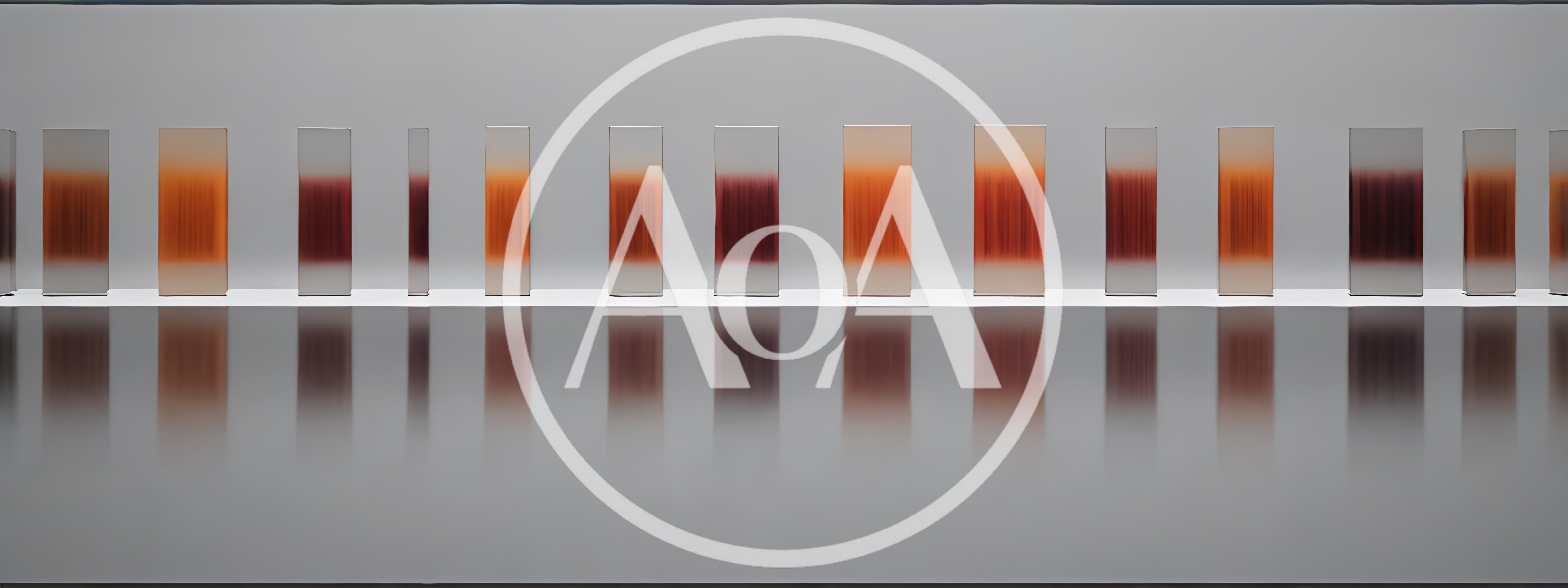 Abstract Glass Prisms With Gradient Color Reflections