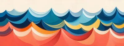 Abstract Wave Pattern With Vibrant Colorful Layers