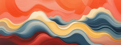 Abstract Fluid Waves With Vibrant Color Layers