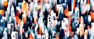 Abstract Digital Illustration Of A Modern City Skyline