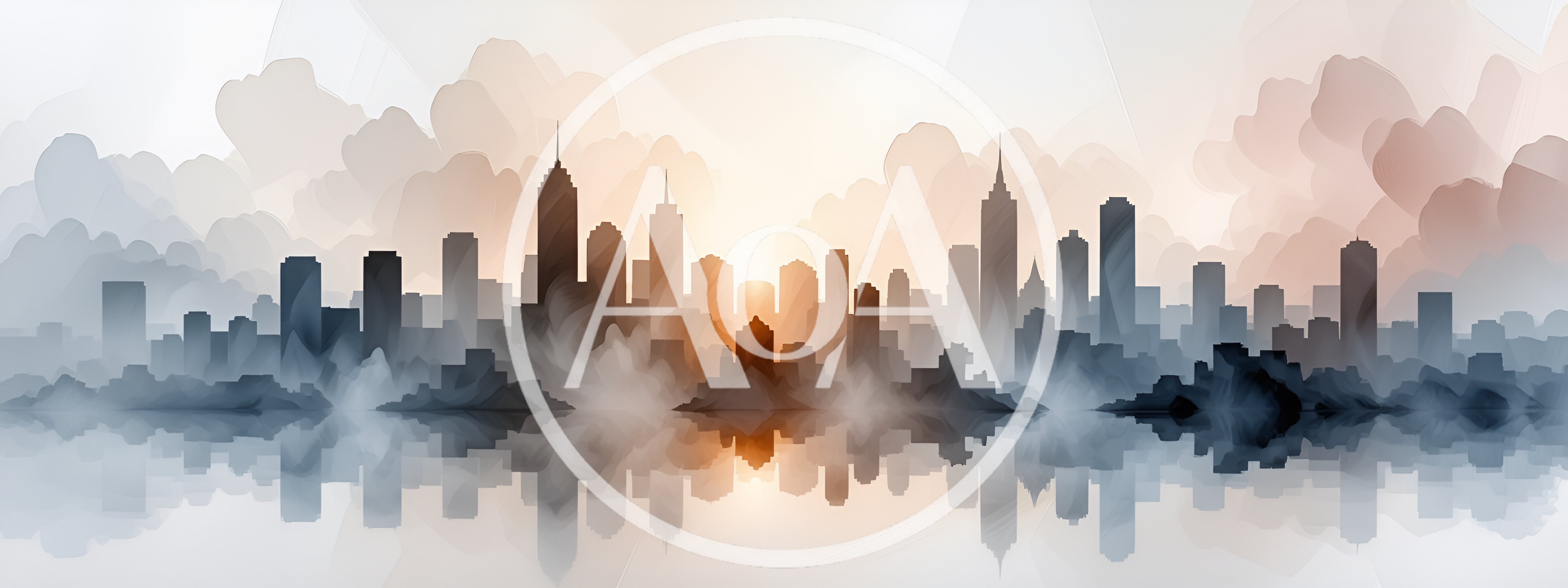 Abstract Digital Illustration Of A City Skyline At Sunset