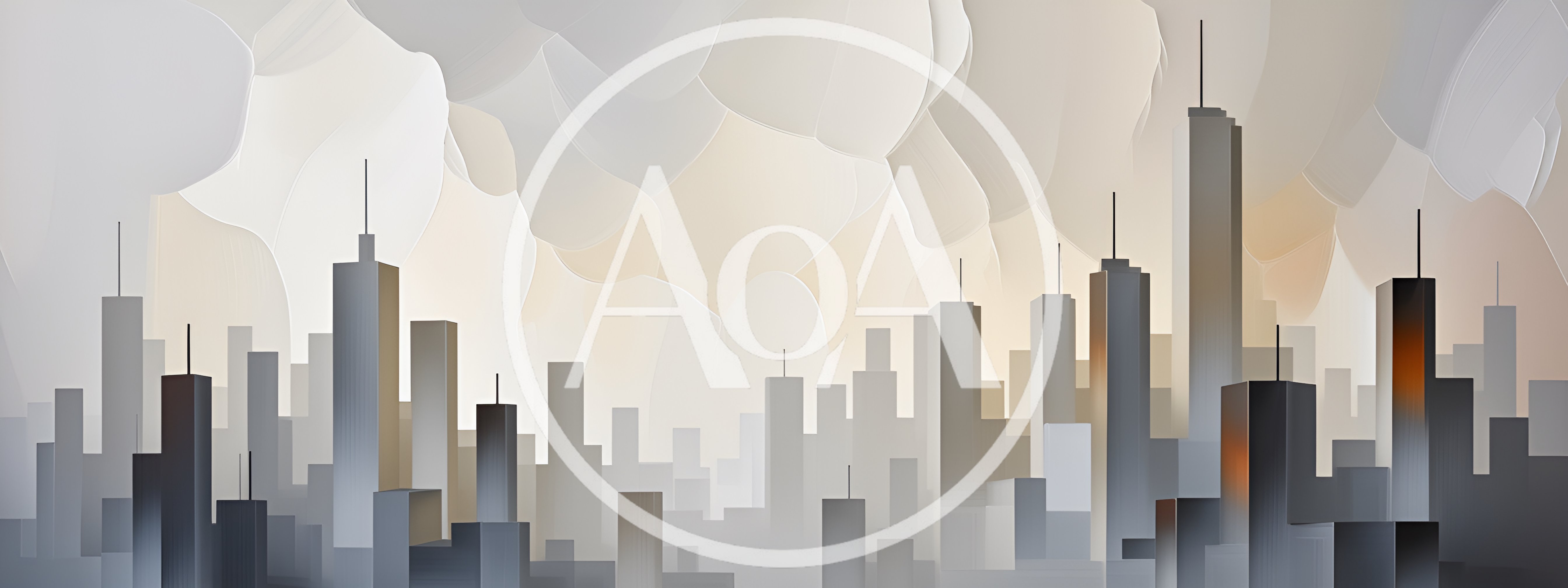 Abstract Oil Painting Of A Modern City Skyline