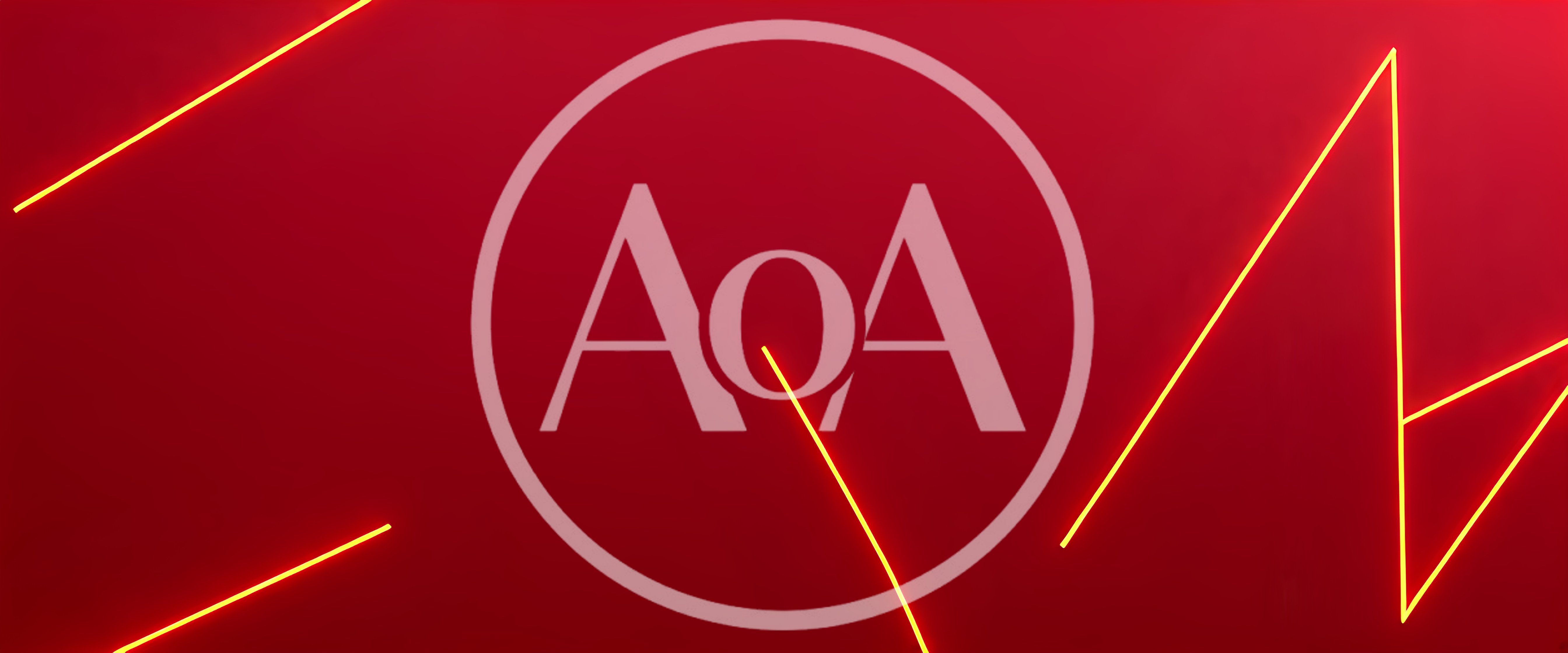 Abstract Red Background With Glowing Yellow Neon Lines