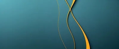 Abstract Teal Background With Flowing Orange Curves